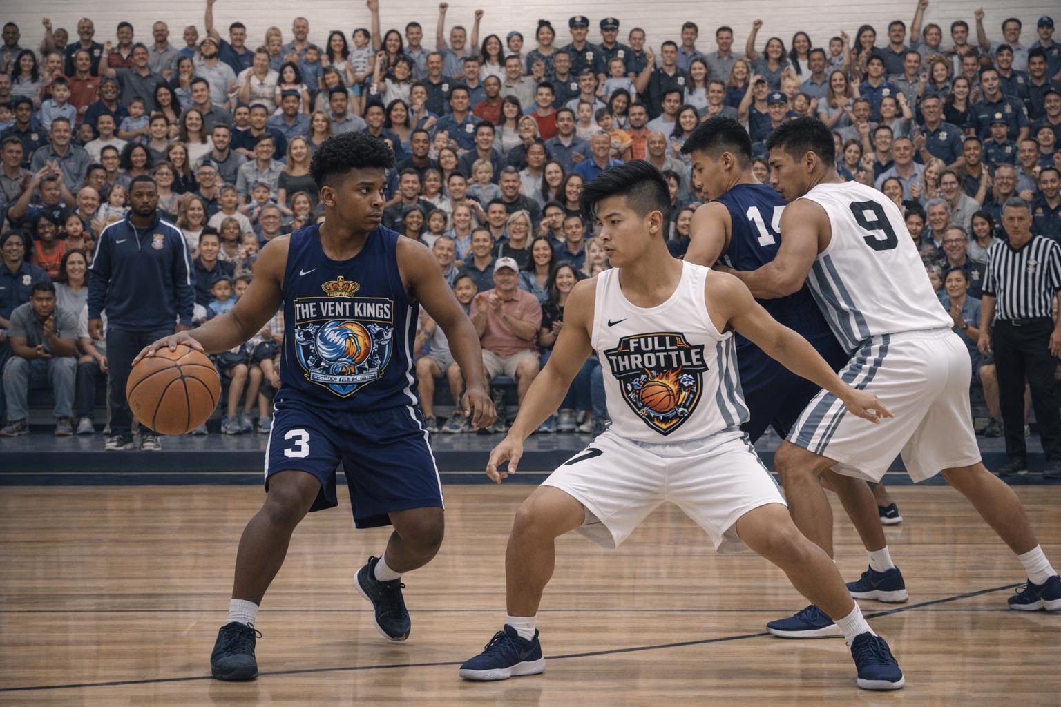 Basketball game between The Vent Kings and Full Throttle teams